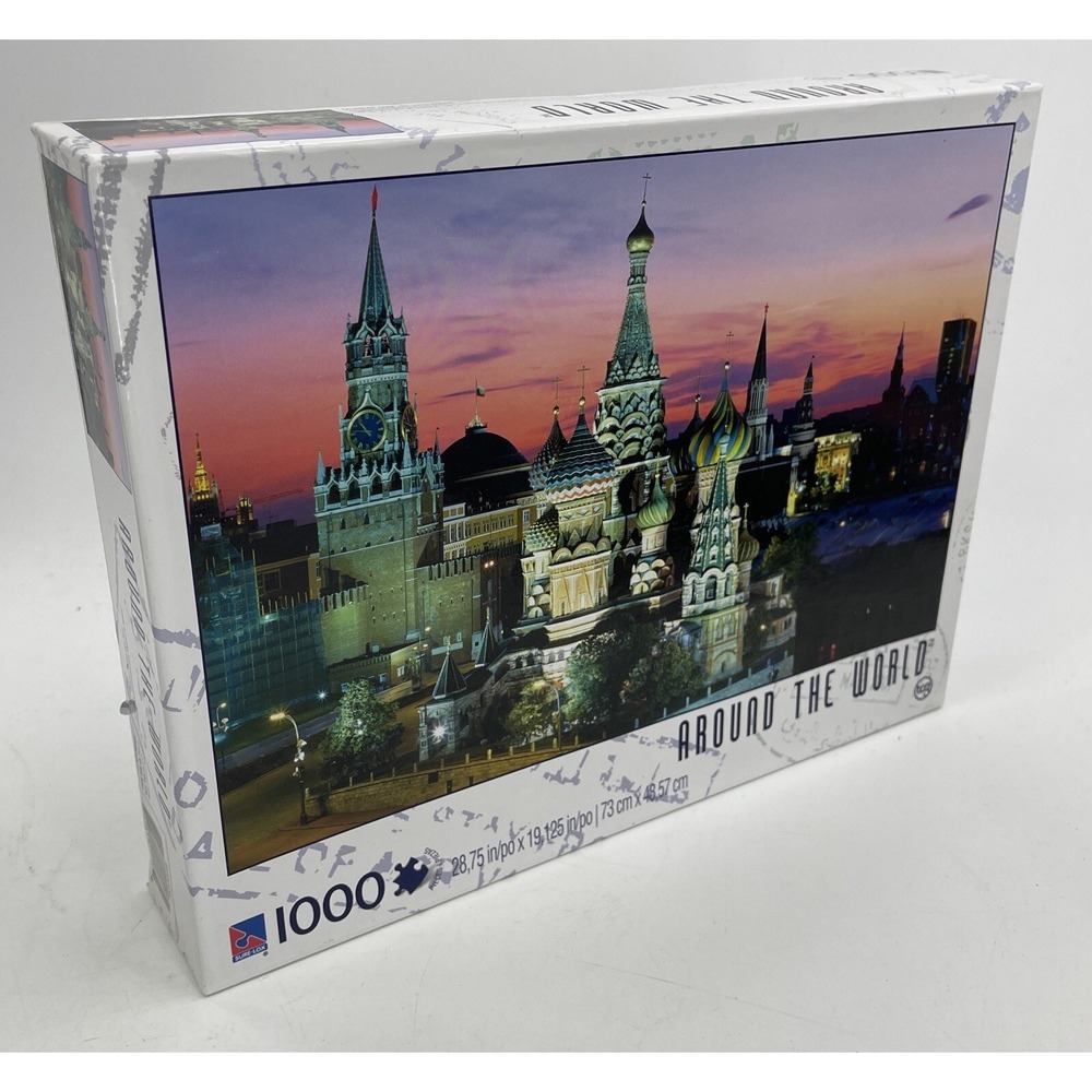 NIP TCG Sure-Lox Around the World 2000 pc. Jigsaw Puzzle Moscow Skyline 28"x19"